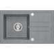 Zlewozmywak BEN 111 zlewozmywak granitowy silver stone 70x44 z szarą baterią ze stałą wylewką, ze stalowym syfonem i zaślepką 14010828 5905505506123