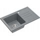 Zlewozmywak BEN 111 zlewozmywak granitowy silver stone 70x44 z szarą baterią z elastyczną wylewką, ze stalowym syfonem i zaślepką 14010840 5905505506185