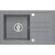 Zlewozmywak BEN 111 zlewozmywak granitowy silver stone 70x44 z szarą baterią z elastyczną wylewką, ze stalowym syfonem i zaślepką 14010840 5905505506185