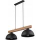 Lampa wisząca TKKRYWULT Tk Lighting Oslo 4711 lampa wisząca zwis 2x15W E27 czarna/drewniana 14077277 5901780547110