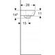 Umywalka Geberit Geberit Selnova Square Umywalka kompaktowa, B36cm, H14.5cm, T28cm, z przelewem, z otworem na baterię [18] 14077315 4025410063328