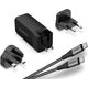 Ładowarka Energizer Energizer Ultimate - Ładowarka sieciowa Multiplug EU / UK / US GaN USB-C & USB-A 90W PD + Kabel USB-C (Czarny) 14093134 3492548232277