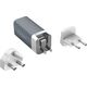Ładowarka Energizer Energizer Ultimate - Ładowarka sieciowa Multiplug EU / UK / US GaN USB-C & USB-A 65W PD (Srebrny) 14093140 3492548231775