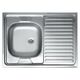 Zlewozmywak Alkotest SK6_311T / KUCHINOX / ZLEW / 60 STALOWY NAKŁADANY 80X60 1KOM+OCIEK. LEN + SYFON / 14104680 8697419567204