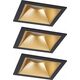 Paulmann Oprawa do wbudowania EBL COLE SET 3-STEP DIM  zestaw 3x6W 3x470lm 2700K IP44 230V czarny matowy / złoty / aluminium 14104930 4000870931295