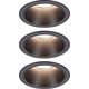 Paulmann Oprawa do wbudowania EBL COLE SET COIN 3-STEP DIM  zestaw 3x6W 3x470lm 2700K IP44 230V czarny matowy / aluminium 14104936 4000870948699