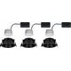 Paulmann Oprawa do wbudowania EBL COLE SET COIN 3-STEP DIM  zestaw 3x6W 3x470lm 2700K IP44 230V czarny matowy / aluminium 14104936 4000870948699