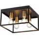 Lampa sufitowa Reality Cage 638704-02 plafon oprawa sufitowa 4x40W E27 czarny/złoty 14105022 5903205002297