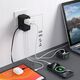 Choetech Adapter podróżny Choetech PD5021 45W EU / US / AUS / UK z wbudowanym kablem USB-C - czarny 14127408 6932112106889