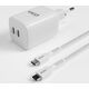 Ładowarka NEXT ONE NEXT ONE Ładowarka sieciowa Fast 35W GaN 2xUSB-C z kablem USB-C white 14178326 5940714051347