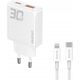 Ładowarka Dudao Ładowarka sieciowa GaN Dudao A30EUL 30W USB-A / USB-C + kabel USB-C - Lightning - biała 14203621 6976625332816