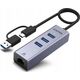 HUB USB Unitek Unitek Hub USB C 4w1 Ethernet 3 x USB A 5 Gbps z adapterem USB A 14222204 4894160048967