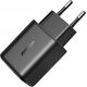 Ładowarka Joyroom Ładowarka Joyroom JR-TCF23 sieciowa USB-C 25W SFC / PPS / PD - czarna + kabel USB-C / USB-C 1m 14254270 6956116723453