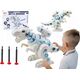LeanToys Robot Dinozaur Z Wyrzutnią Strzałek Światła Dźwięki Biały