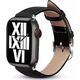 Crong Crong Noble Band - Pasek z naturalnej skóry do Apple Watch 42/44/45/49 mm (Black Noir)