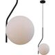 Lampa wisząca Italux Loftowa LAMPA wisząca CARIMI PND-3300-1-BK metalowa OPRAWA szklany ZWIS kula grafitowa biała