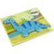 LeanToys Drewniane Puzzle Dinozaur Brachiosaur Niebieski
