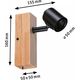 Kinkiet Paulmann Kinkiet ścienny Arvid max. 1x20W E27 230V czarny/drewno