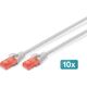 Digitus DIGITUS 10er CAT 6 U/UTP Patchkabel, 0.5m, grau