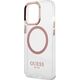 Guess Guess GUHMP13LHTRMP iPhone 13 Pro / 13 6,1" różowy/pink hard case Metal Outline Magsafe