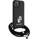 Karl Lagerfeld Karl Lagerfeld KLHCP15MSAKCPSK iPhone 15 Plus 6.7" hardcase czarny/black Crossbody Saffiano Metal Pin Karl & Choupette