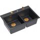 Zlewozmywak GraniteQ MARC 120 WORKSTATION GraniteQ zlewozmywak 2-komorowy 760*500*235 mm black diamond + syfon push to open + dozownik + deska + wkładka / elementy miedzia