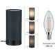 Lampa stołowa Paulmann Lampka stołowa PIA max.1x25W E14 z wyłącznikiem 230V czarny matowy / metal / tkanina