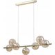 Lampa wisząca TKKRYWULT Tk Lighting Estera 5668 lampa wisząca zwis modern belka szklane klosze 7x6W G9 złota/bursztynowa