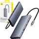 Baseus Hub 13w1 Baseus PortalJoy USB-C do HDMI+DP+VGA+C+USB+PD+RJ45+SD/TF+3.5mm (szary)