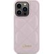 Guess Guess GUHCP15LPSQSQSP iPhone 15 Pro 6.1" różowy/pink hardcase Quilted Metal Logo