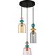 Lampa wisząca Italux Italux Namos PND-27092-3A-MC-BRO lampa wisząca zwis nowoczesna modern metalowa szklany klosz miska 3x40W E27 czarna/multikolor