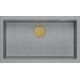 GraniteQ LOGAN 110 νεροχύτης GraniteQ ασημί πέτρινος νεροχύτης 76x44x23,5 cm 1-μπολ σε εσοχή με χειροκίνητο σιφόνι χρυσό 12945711 5905505500107