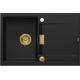 Zlewozmywak Owen OWEN 111 GraniteQ zlewozmywak z syfonem Push 2 Open 1-komorowy z/o (760x500x215| kom. 330x430) pure carbon / elementy złote