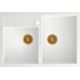 Zlewozmywak Quadron BILL 120 GraniteQ snow white/elementy miedziane