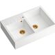 Zlewozmywak Quadron BILL 120 GraniteQ snow white/elementy miedziane