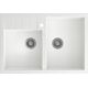 Zlewozmywak Quadron BILL 120 GraniteQ snow white/elementy stalowe