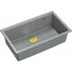Zlewozmywak GraniteQ LOGAN 110 GraniteQ zlewozmywak silver stone 76x44x23,5 cm 1-komorowy podwieszany z syfonem manualnym złoty
