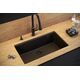 Zlewozmywak GraniteQ LOGAN 110 GraniteQ zlewozmywak pure carbon 76x44x23,5 cm 1-komorowy podwieszany z syfonem manualnym złoty