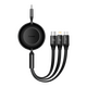 Baseus cable Bright Mirror 2 3w1 USB - micro USB + Lightning + USB-C 1,1m 100W black retractable 6932172609139