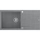 Zlewozmywak GraniteQ EVAN 146 XL GraniteQ zlewozmywak z syfonem Push 2 Open 1-komorowy z/o (1000x500x210| kom. 420x480) silver stone / elementy stalowe