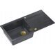Zlewozmywak GraniteQ EVAN 146 XL GraniteQ zlewozmywak z syfonem Push 2 Open 1-komorowy z/o (1000x500x210| kom. 420x480) black diamond / elementy złote