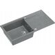 Zlewozmywak GraniteQ EVAN 111 GraniteQ zlewozmywak z syfonem Push 2 Open 1-komorowy z/o (860x500x210) silver stone / elementy stalowe