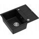 Zlewozmywak GraniteQ MORGAN 116 GraniteQ zlewozmywak pure carbon z syfonem Push To Open stal szlachetna 1-komorowy z/o + zaczepy 4 szt