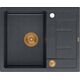 Zlewozmywak GraniteQ MORGAN 116 GraniteQ zlewozmywak black diamond z syfonem Push To Open kol. miedziany 1-komorowy z/o + zaczepy 4 szt