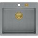Zlewozmywak GraniteQ MORGAN 110 GraniteQ zlewozmywak silver stone z syfonem Push To Open kol. złoty 1-komorowy b/o + zaczepy 4 szt