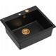 Zlewozmywak GraniteQ MORGAN 110 GraniteQ zlewozmywak pure carbon z syfonem Push To Open kol. miedziany 1-komorowy b/o + zaczepy 4 szt