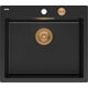 Zlewozmywak GraniteQ MORGAN 110 GraniteQ zlewozmywak pure carbon z syfonem Push To Open kol. miedziany 1-komorowy b/o + zaczepy 4 szt