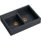 Zlewozmywak Quadron BILL 120 GraniteQ black diamond/elementy miedziane
