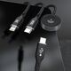 Kabel z ładowarką do Apple Watch Dudao A12Max+ PD 100W 3w1: USB-C Lightning 1,2m - czarny