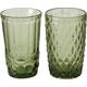Ozdobna szklanka z zielonego szkła, AURORA, 300 ml